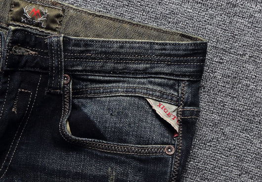 Jeans Slim Fit Desgastados Estilo Europeo y Americano para Hombre - Image 10