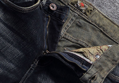 Jeans Slim Fit Desgastados Estilo Europeo y Americano para Hombre - Image 11