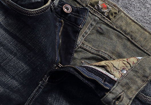 Jeans Slim Fit Desgastados Estilo Europeo y Americano para Hombre - Image 11