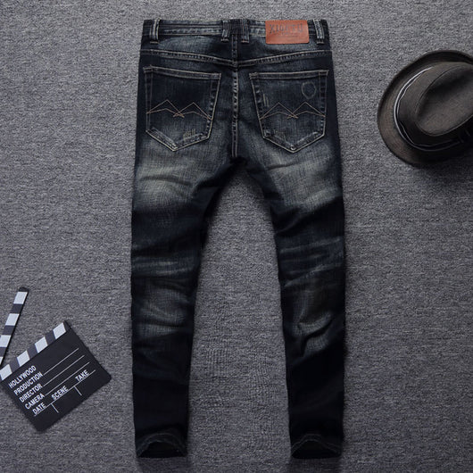Jeans Slim Fit Desgastados Estilo Europeo y Americano para Hombre - Image 12