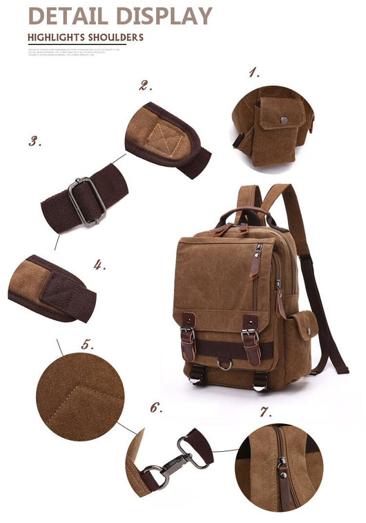 Bolsa de Pecho Cruzada de Lona para Viajes y Aventuras al Aire Libre - Image 18