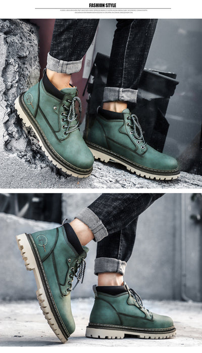 Botas Martin de Cuero Genuino para Hombre - Estilo Británico Talla Grande - Image 10