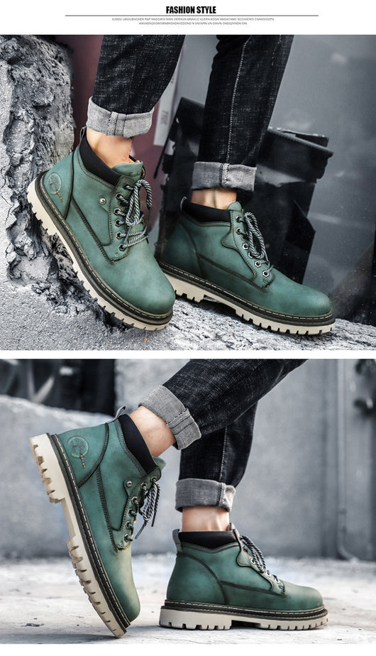 Botas Martin de Cuero Genuino para Hombre - Estilo Británico Talla Grande - Image 10