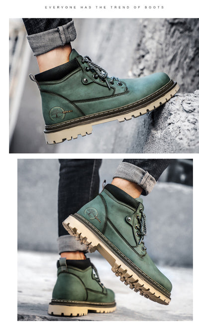 Botas Martin de Cuero Genuino para Hombre - Estilo Británico Talla Grande - Image 11