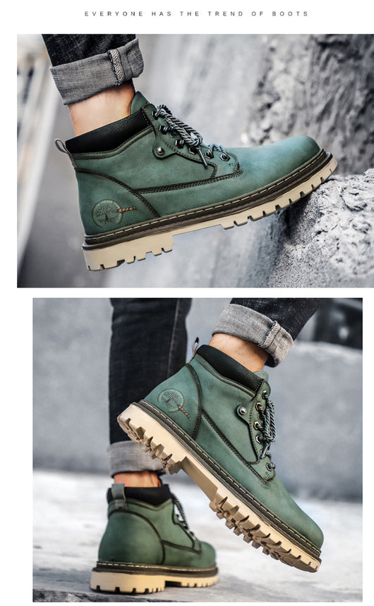 Botas Martin de Cuero Genuino para Hombre - Estilo Británico Talla Grande - Image 11