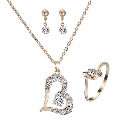 Conjunto de Collar y Aretes de Corazón con Cristales Brillantes - Image 8