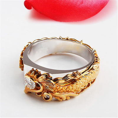Anillo de Dragón Dominante para Hombre con Zircón Bicolor Estilo Punk Hip Hop - Image 12