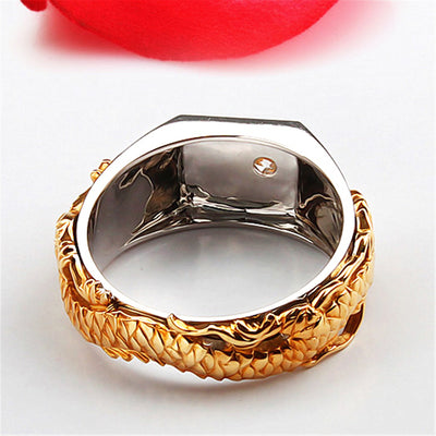 Anillo de Dragón Dominante para Hombre con Zircón Bicolor Estilo Punk Hip Hop - Image 14