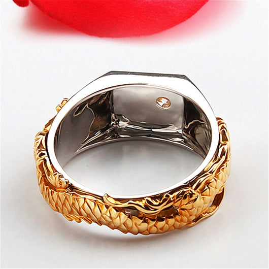 Anillo de Dragón Dominante para Hombre con Zircón Bicolor Estilo Punk Hip Hop - Image 14