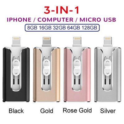 Memoria USB 3 en 1 de Metal para Android, Computadora y Dispositivos - Image 7