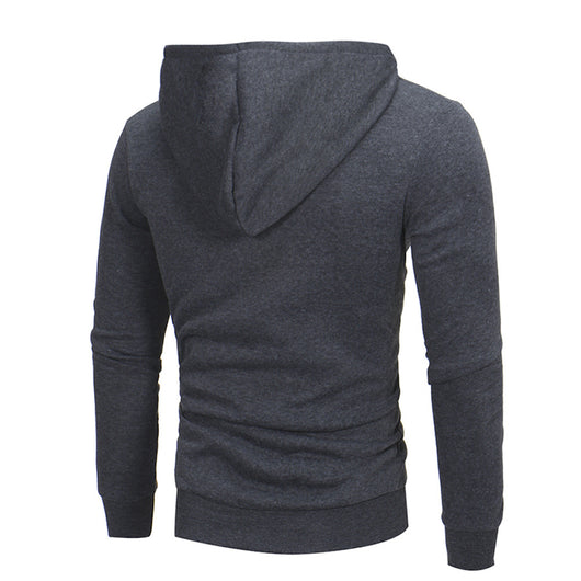 Sudadera con Capucha y Cierre Diagonal - Suéter Sólido para Hombre - Image 12