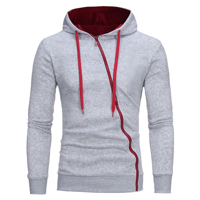 Sudadera con Capucha y Cierre Diagonal - Suéter Sólido para Hombre - Image 14