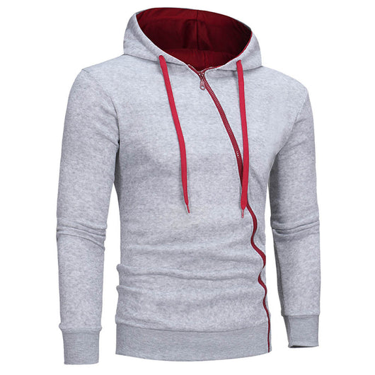Sudadera con Capucha y Cierre Diagonal - Suéter Sólido para Hombre - Image 17