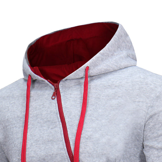 Sudadera con Capucha y Cierre Diagonal - Suéter Sólido para Hombre - Image 20