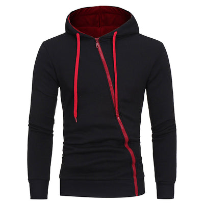 Sudadera con Capucha y Cierre Diagonal - Suéter Sólido para Hombre - Image 21