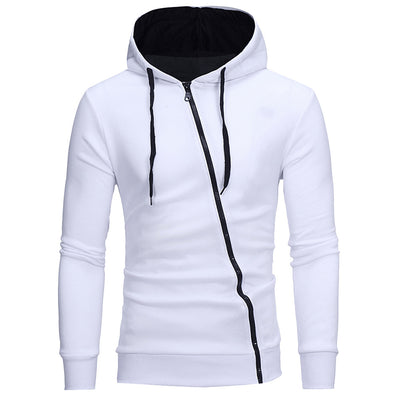 Sudadera con Capucha y Cierre Diagonal - Suéter Sólido para Hombre - Image 24