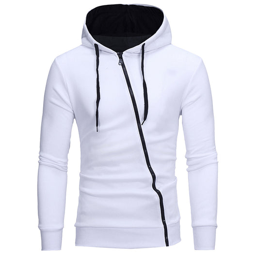 Sudadera con Capucha y Cierre Diagonal - Suéter Sólido para Hombre - Image 24