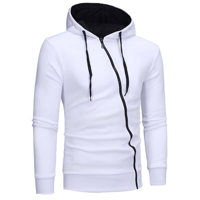 Sudadera con Capucha y Cierre Diagonal - Suéter Sólido para Hombre - Image 26