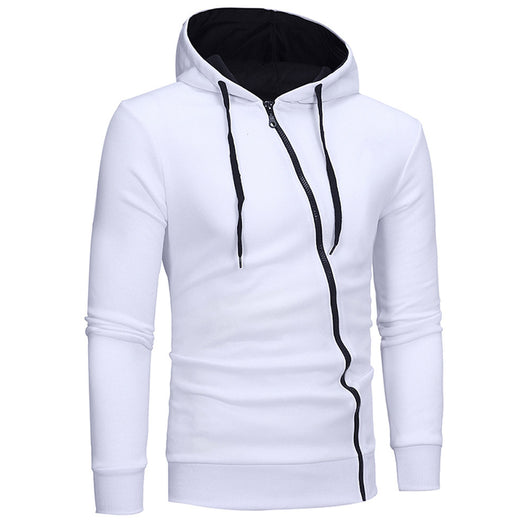 Sudadera con Capucha y Cierre Diagonal - Suéter Sólido para Hombre - Image 26