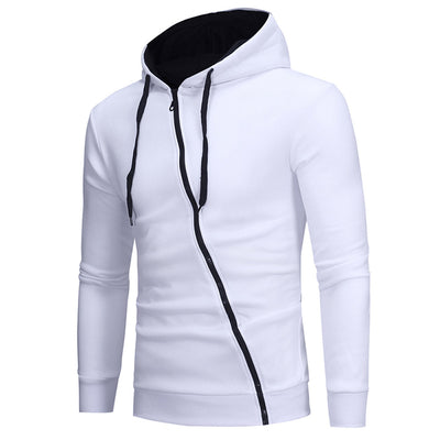 Sudadera con Capucha y Cierre Diagonal - Suéter Sólido para Hombre - Image 27