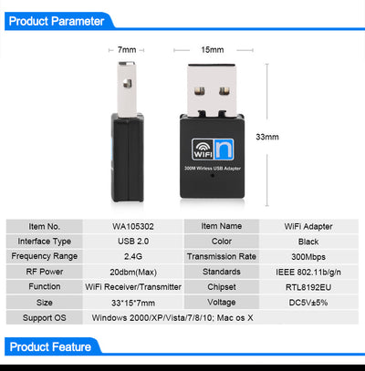 Receptor WiFi Inalámbrico Mini - Tarjeta de Red Portátil - Image 9