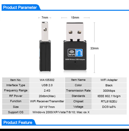 Receptor WiFi Inalámbrico Mini - Tarjeta de Red Portátil - Image 9