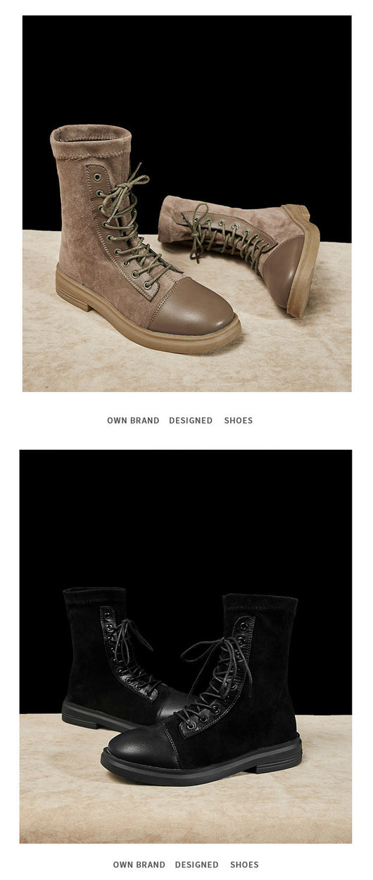 Botas Planas con Cordones y Elástico - Image 12