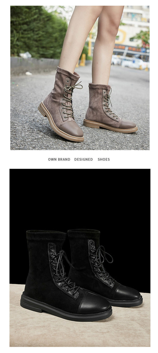 Botas Planas con Cordones y Elástico - Image 14