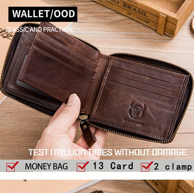 Billetera de Cuero Genuino para Hombre con Múltiples Compartimentos y Cierre - Image 8
