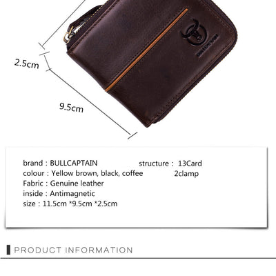Billetera de Cuero Genuino para Hombre con Múltiples Compartimentos y Cierre - Image 10