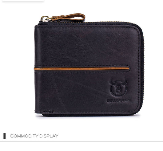 Billetera de Cuero Genuino para Hombre con Múltiples Compartimentos y Cierre - Image 16