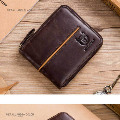 Billetera de Cuero Genuino para Hombre con Múltiples Compartimentos y Cierre - Image 17