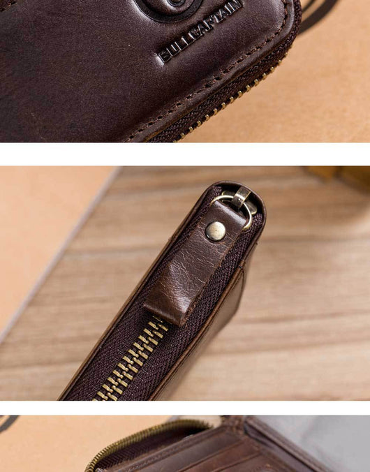 Billetera de Cuero Genuino para Hombre con Múltiples Compartimentos y Cierre - Image 20