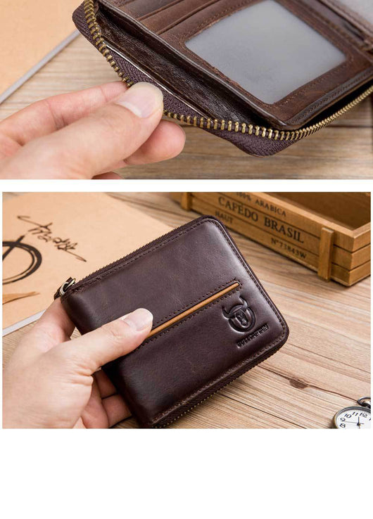 Billetera de Cuero Genuino para Hombre con Múltiples Compartimentos y Cierre - Image 21