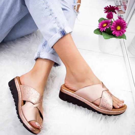 Sandalias Cuña Medio Tacón para Dedos - Image 15