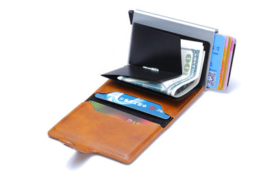 Billetera Vintage para Hombre con Protección RFID, Cuero y Aluminio - Image 46