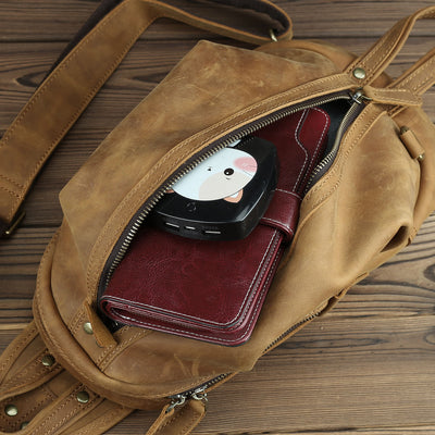 Bolso de Cuero Genuino Capacidad Grande Estilo Retro - Image 21