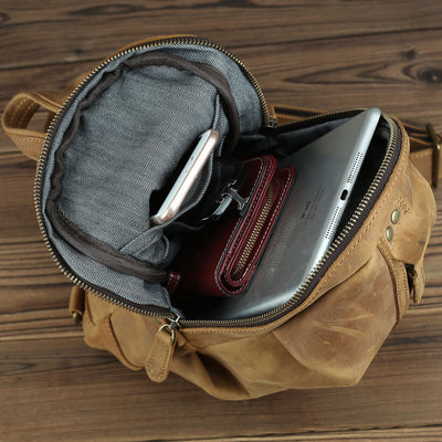 Bolso de Cuero Genuino Capacidad Grande Estilo Retro - Image 23