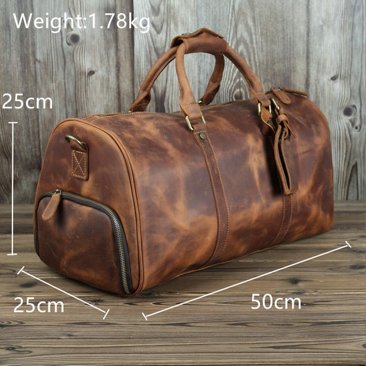 Bolso de Viaje en Cuero de Caballo para Hombre - Image 12