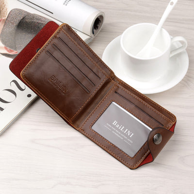 Billetera Retro Vintage Tridoble para Hombre - Estilo Europeo y Americano - Image 5