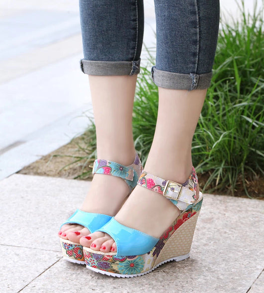 Sandalias de Tacón Alto con Flores para Mujer - Image 55