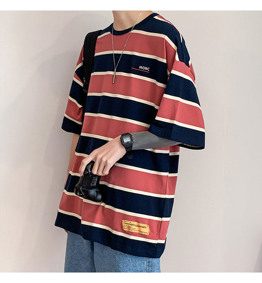 Camiseta Hombre Rayas Manga Corta Ajuste Holgado - Image 6