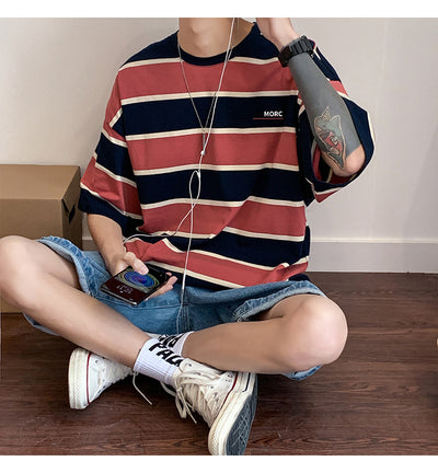 Camiseta Hombre Rayas Manga Corta Ajuste Holgado - Image 10