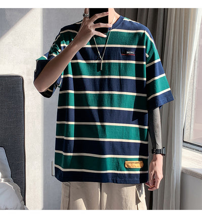 Camiseta Hombre Rayas Manga Corta Ajuste Holgado - Image 15
