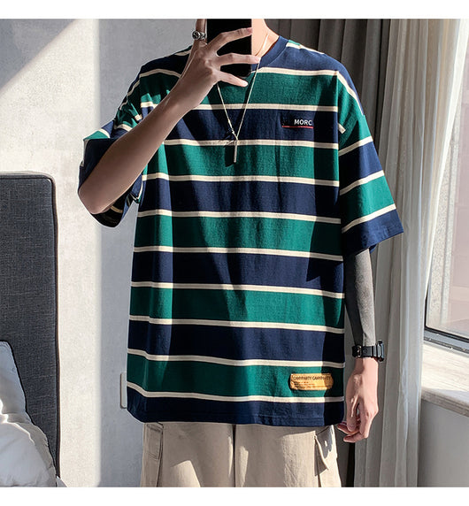 Camiseta Hombre Rayas Manga Corta Ajuste Holgado - Image 15