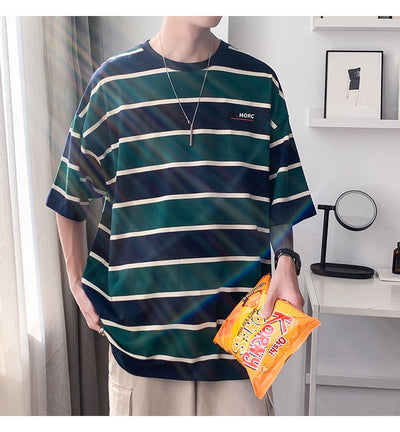 Camiseta Hombre Rayas Manga Corta Ajuste Holgado - Image 17
