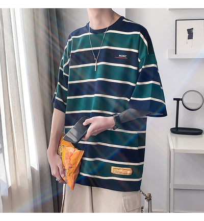 Camiseta Hombre Rayas Manga Corta Ajuste Holgado - Image 18