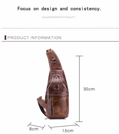 Bolsa de Pecho de Cuero para Hombre - Bandolera Crossbody - Image 13
