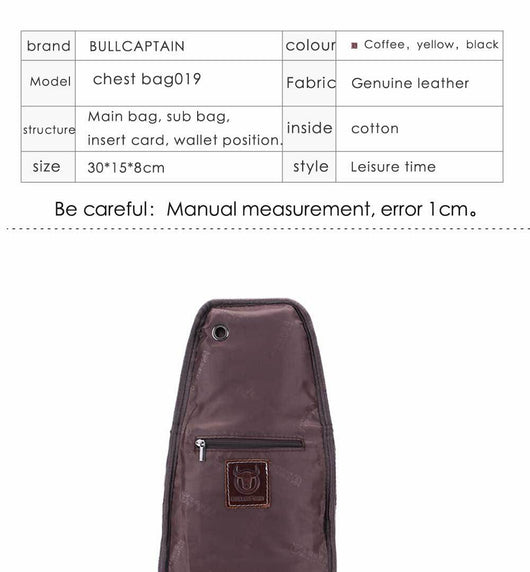 Bolsa de Pecho de Cuero para Hombre - Bandolera Crossbody - Image 14