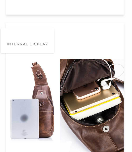 Bolsa de Pecho de Cuero para Hombre - Bandolera Crossbody - Image 18